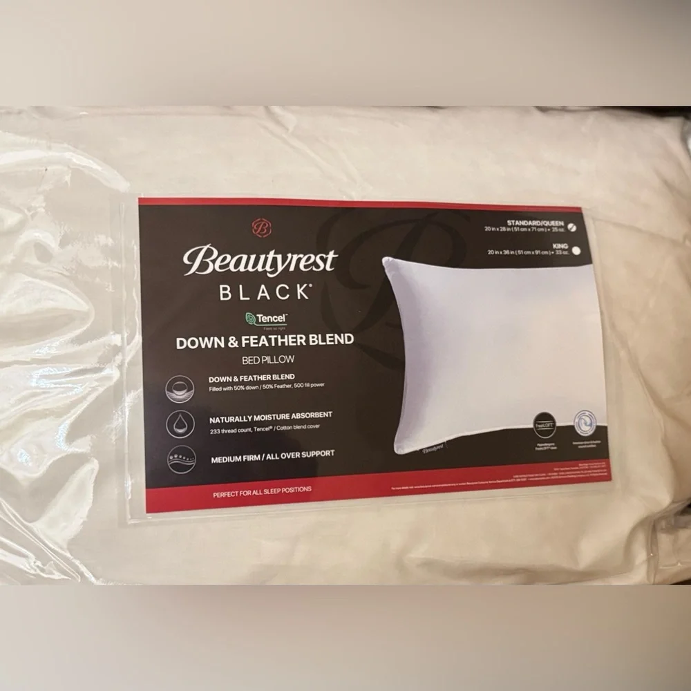 🎉LAST‎ CHANCE🎉2 PC BEAUTYREST BLACK Luxurious Down And Feather Blend Pillows